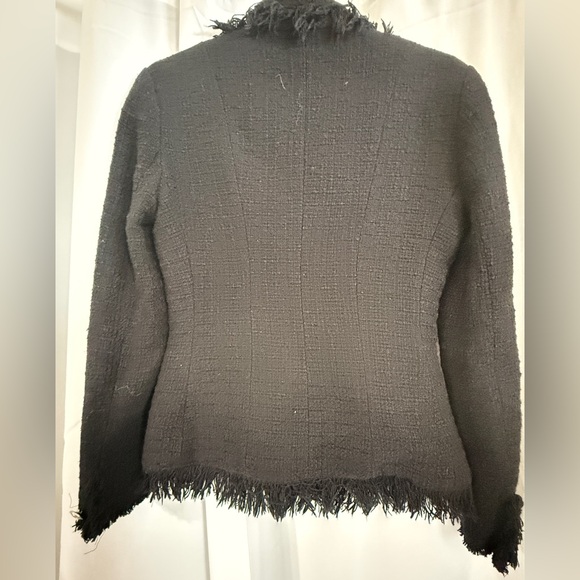 Serena Kay Paris Black Tweed Fringe Blazer | French Bouclé Jacket | Size 36/4-6 - Picture 7 of 11